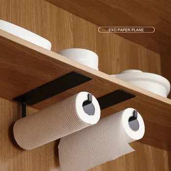 

Bathroom No Punching Toilet Roll Paper Holder Hanging Organizer Tissue Towel Shelf Kitchen Storage Rack Door Kitchen Accessories