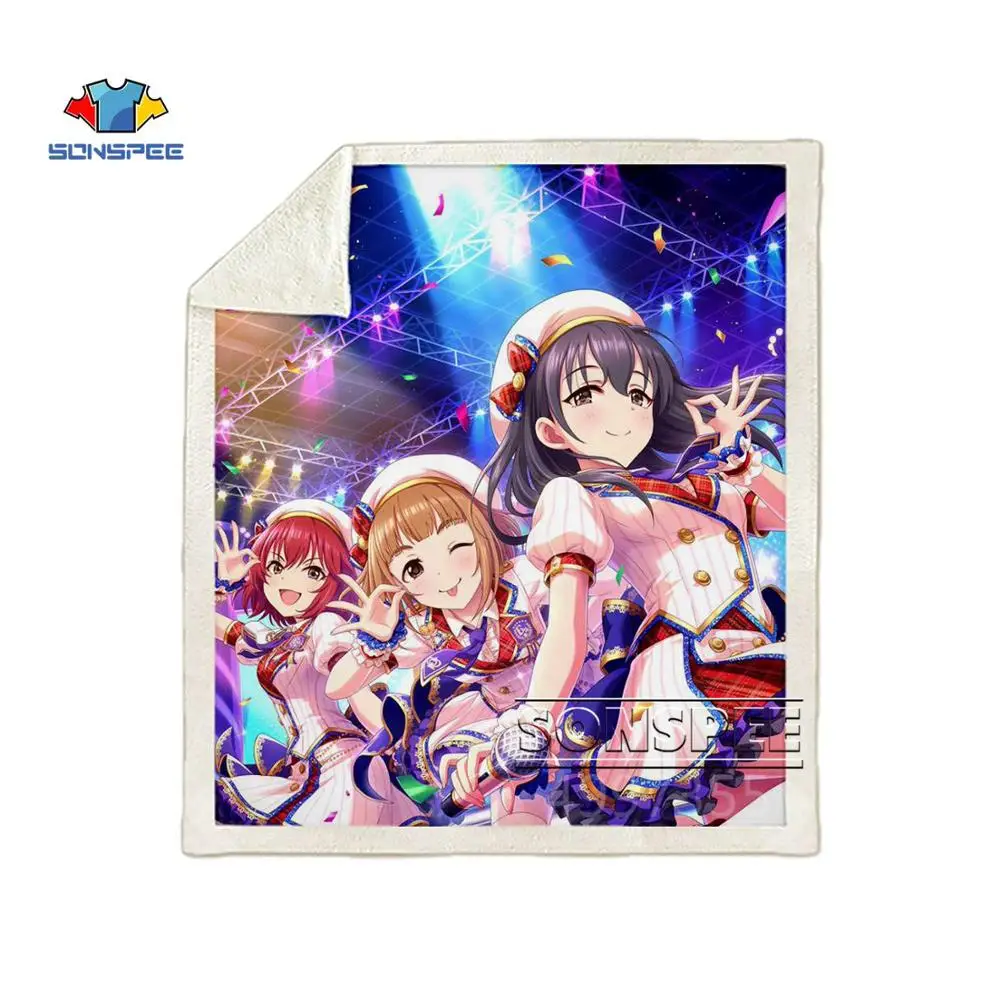 SONSPEE Idol Master Золушка девушки аниме дети взрослые 3d принт одеяло офисное одеяло для короткого сна диван одеяло покрывало зимнее теплое постельное белье - Цвет: 5
