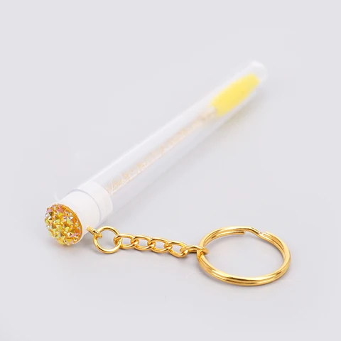 Mascara Wand Applicator For Eyelash Extension Makeup Brushes With Key Chain Disposable Glitter Eyelash Brush With Tube