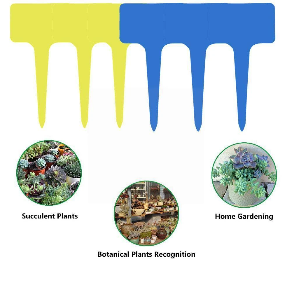 100pcs T-shaped Plastic Plant Label Waterproof Flower Variety Label Sign  Label Marker Seed Plant Garden Plaque X6T6
