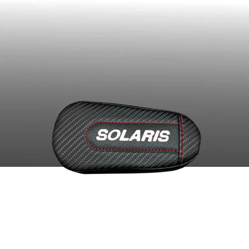 Автомобильный Стайлинг для hyundai Solaris, 1 шт., углеродное волокно, кожа, подушка для ног, наколенник, подлокотник, Накладка для интерьера, автомобильные аксессуары - Название цвета: style 1