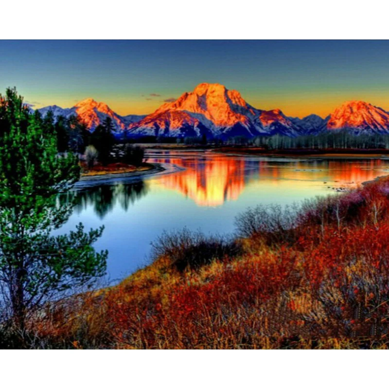 

Scenery Painting By Number Landscape Oil Picture Framed 40x50 On Canvas For Adults Kits Color Drawing Home Decoration Wall Art