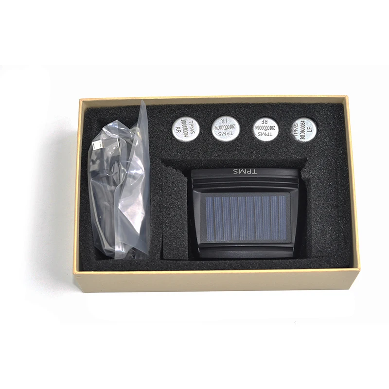 Car TPMS tire pressure monitoring system solar type monitor with 4pcs external sensors
