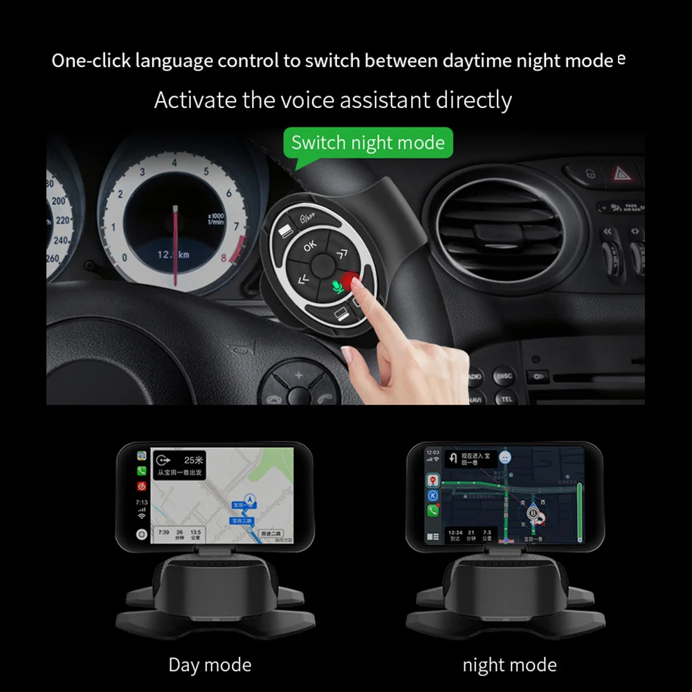 

Car Hud Head up Carplay Display Projuctor With OBD2 Support Bluetooth Projuctor Mirror Android Auto Google Maps Gps Navigation