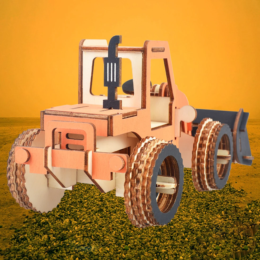 3 шт. DIY 3D моделирование деревянный Собранный экскаватор самосвал вилочный погрузчик Игрушечная модель автомобиля грузовик развивающие популярный подарок для мальчиков