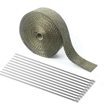 

Car Motorcycle Exhaust Manifold Titanium Fiber Heat Insulation Tape Thermal Wrap