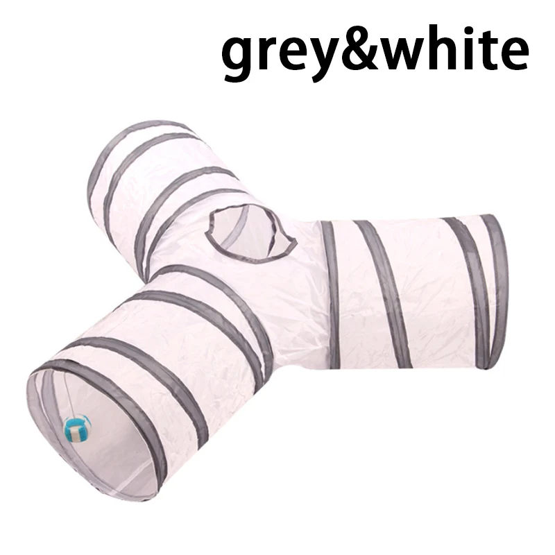 White 3 Holes 2/3/4/5 отверстия Pet туннель для кошек игрушки складной домашних животных кота обучающая игрушка Интерактивная трубка забавная игрушка для кошки; тапочки с кроликом; шлёпанцы для игровой туннель трубки - Цвет: White 3 Holes