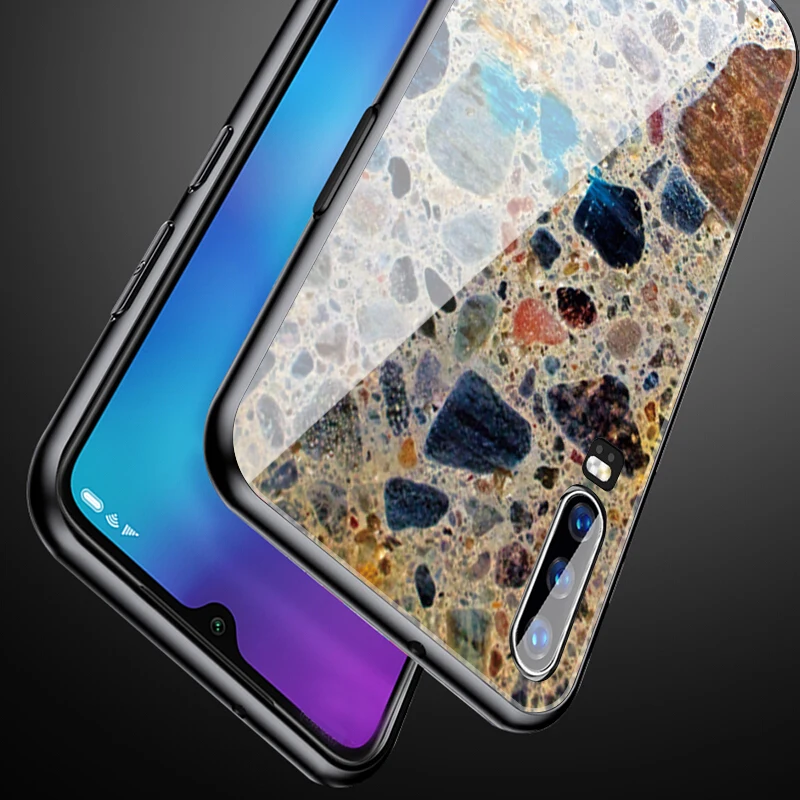 Мраморный чехол для huawei P30 P20 mate 20 Lite Модный чехол для huawei Honor 9 10 Lite 8X Max P smart Z Nova 3 Чехлы с закаленным стеклом