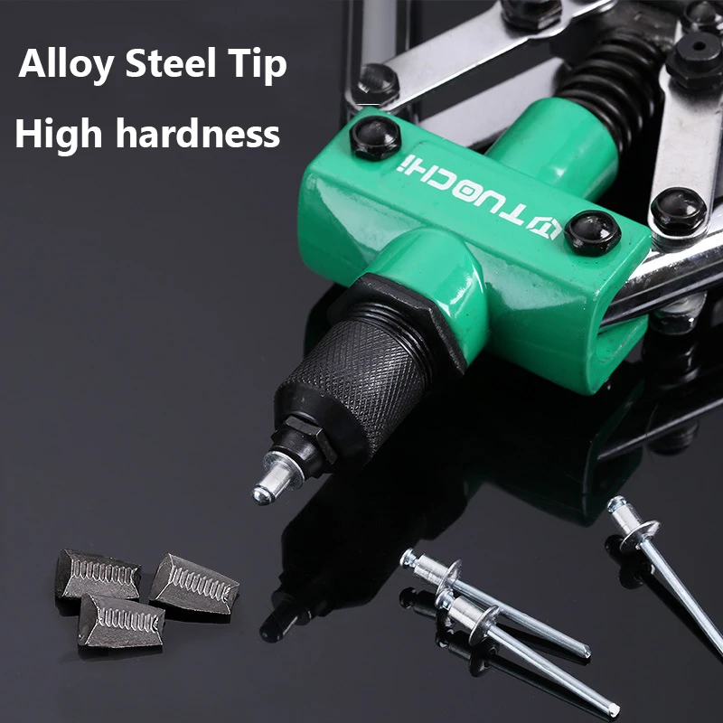 Rivet Gun Set Heavy-duty Manual Rivet Gun 8-17 Inch Automatic Tool with 4 Sizes of Head One-hand Tool rivet gun rivet gun set