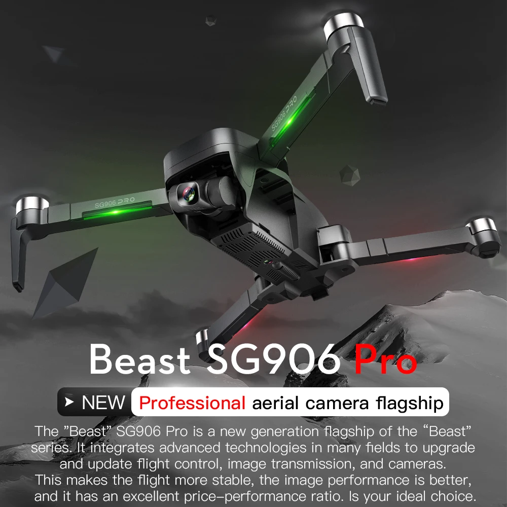Квадрокоптер Sg906 Pro с бесщеточным двигателем GPS HD камерой 4k 32 ГБ TF картой 1 2