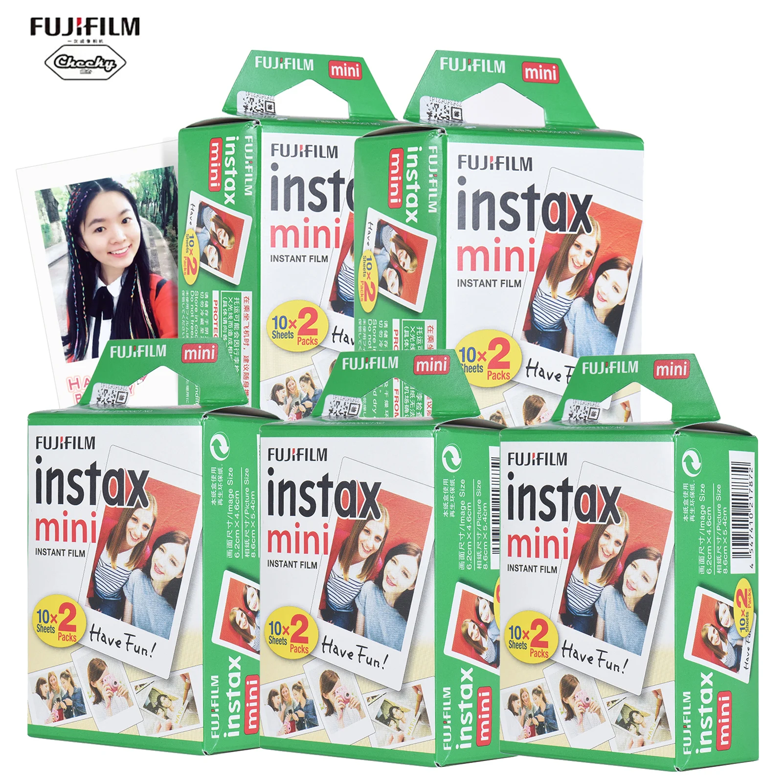 Пленка Fuji Fujifilm Instax Mini 20-100 листов фотобумага с белыми краями 3-дюймовая пленка для