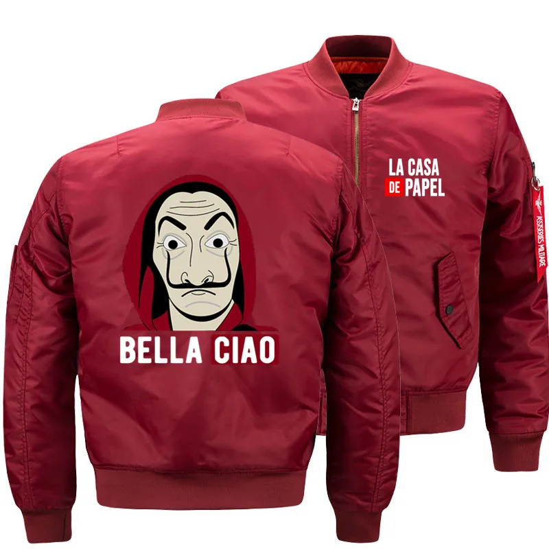 Дропшиппинг Мужская La Casa De Papel Money Heist House Of paper куртка Ma1 пилот ВВС Мужская армейская Военная мотоциклетная куртка 5XL