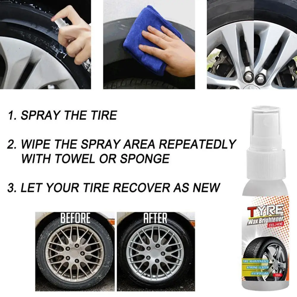 30 мл блеск для шин спрей остекления покрышек удерживает шину черная резина