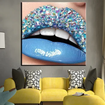 

Canvas Prints Painting Royal Blue Lipstick Picture Home Decor Posters And Prints Wall Pictures For Living Room New Hot Sale
