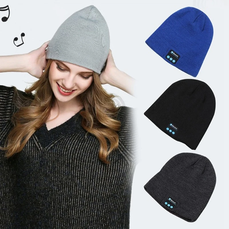 Bluetooth Music Soft Beanie Hat with Stereo Headphone Headset Speaker Wireless
