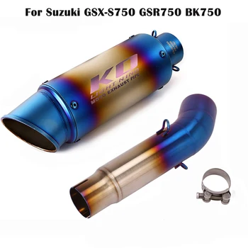 For Suzuki GSX-S750 GSR750 BK750 Until 2023 Exhaust Muffler Mid Connect Link Pipe Escape Tips Tube Motorcycle Blue System