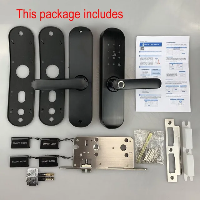 YOHEEN Fingerprint Lock Smart Card Digital Code Electronic Door Lock Bluetooth TTLock App Security Mortise Lock 6