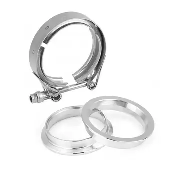 

2Pcs 3Inch Exhaust Clamp Downpipe Stainless Steel V-Band Turbo Downpipe Turbo Exhaust Clamo Universal For Racers And Tuners