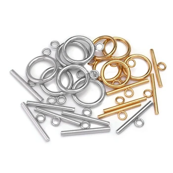 

4 Set Gold Silver Color Smooth Circle OT Clasp Toggle Clasp For DIY Bracelet Necklace Jewelry Findings Accessories Bulk