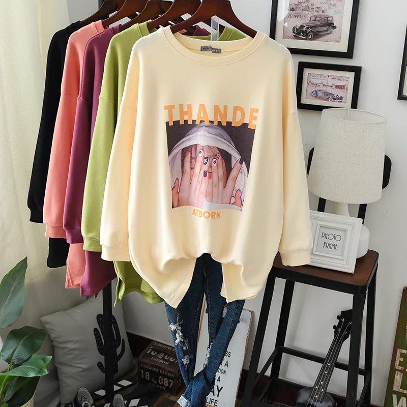 High street cool хлопковые толстовки с капюшоном женские осенние длинные свободные худи в уличном стиле пуловеры женские хип-хоп повседневные пальто - Цвет: Бежевый