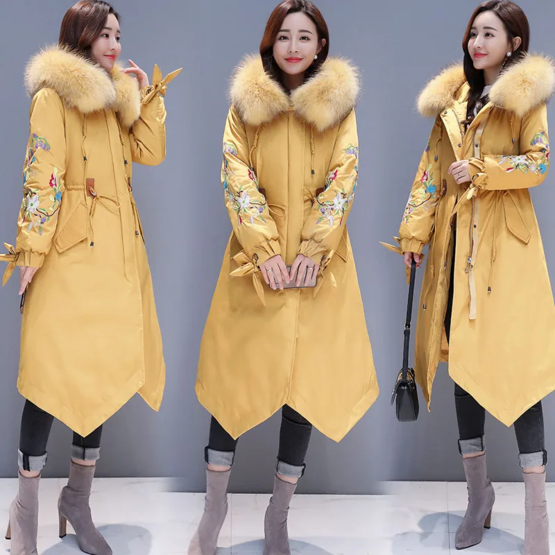 Китайский национальный стиль одежда пуховое хлопковое пальто женская зимняя