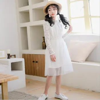 

2020 new girls lace dress fashion spring summer girls dresses 6-11t C642