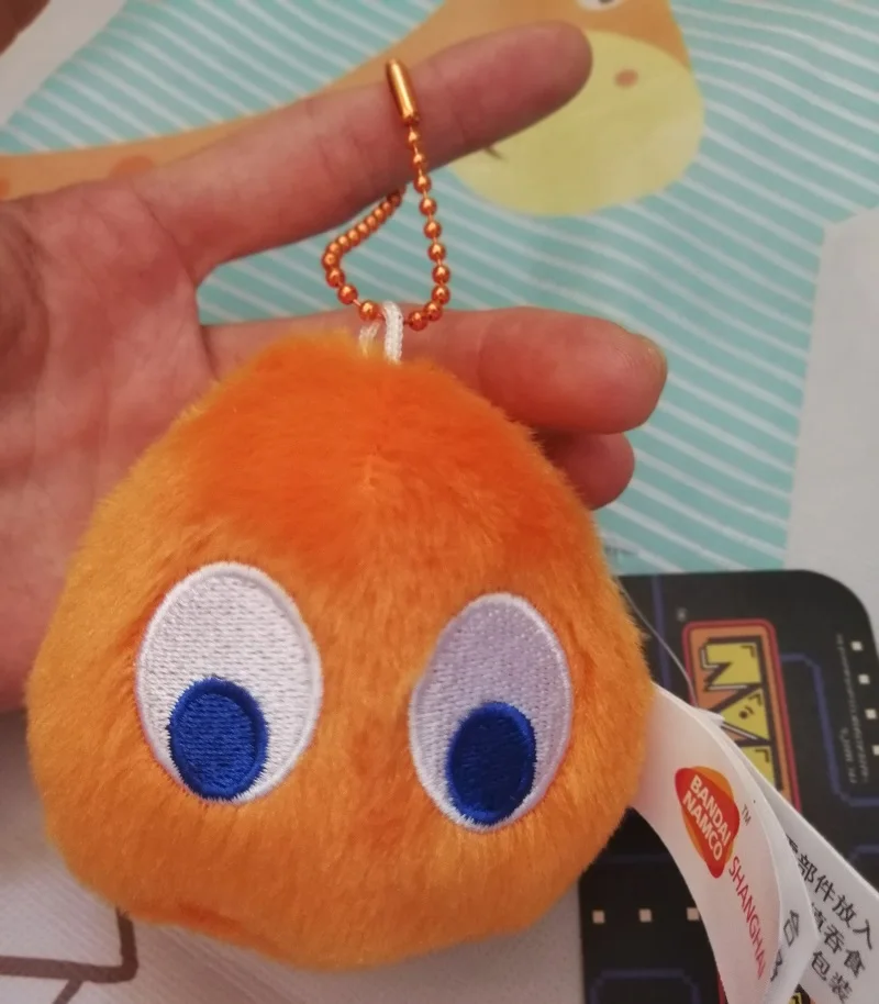 Orange Фильм пиксели Pacman мягкая игрушка Плюшевая Кукла и Pac Man брелок Pac-man детские подарки - Цвет: Orange