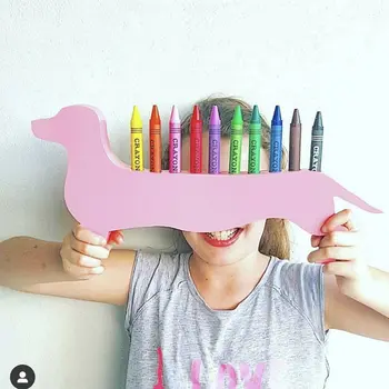 

INS Dachshund Dog Crayon Storage Rack Kids Room Decoration Ornaments Pencil Pen Holder Stationery Organizer Nursery Photo Props