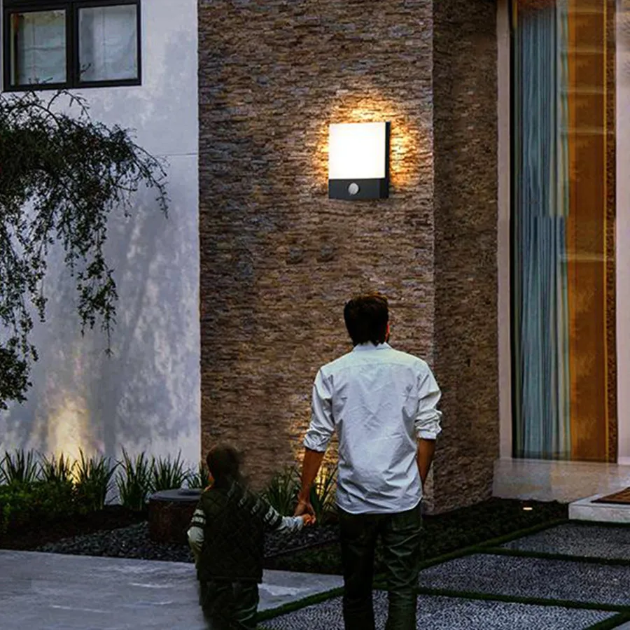 Thrisdar Outdoor Led Wall Light With Motion Sensor Waterproof Garden Gate Porch Light Villa Hotel Courtyard Balcony Wall Sconces