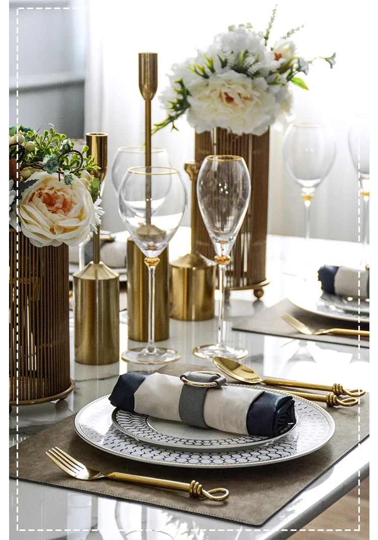 Blue Geometric Circles Pattern Tableware Set 5 Blue Geometric Circles Pattern Tableware Set 5