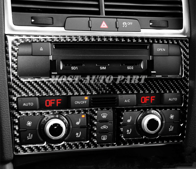 Углеродное волокно центральной консоли CD и AC декоративный кожух 1 шт. для Audi Q7 2008