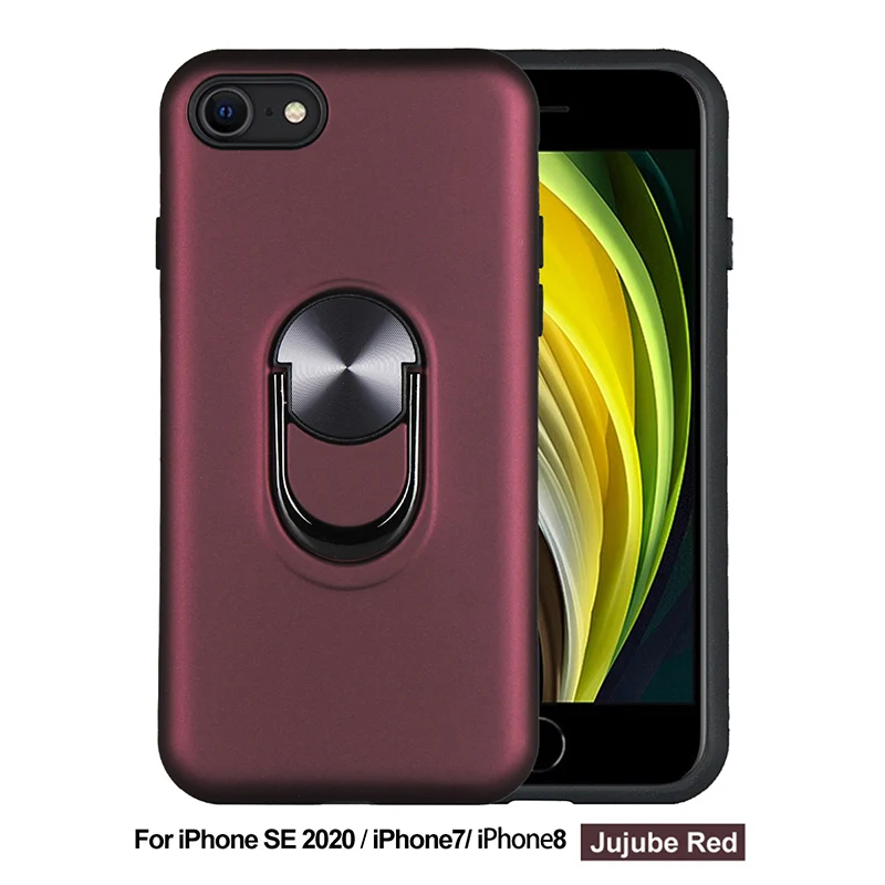 Магнитный металлический чехол подставка с кольцом для телефона iPhone 11 XS 12 Pro Max XR X SE