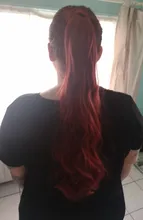 NICESY-Cola de Caballo largo ondulado marrón para mujer, extensión sintética, envoltura de cabello alrededor de poni de 22 pulgadas, 100g, Blanco/negro