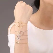 Браслет из нержавеющей стали в форме сердца, Круглый браслет в форме сердца, звезда, крест, бесконечность, браслеты и браслеты для wowmen haped, браслет