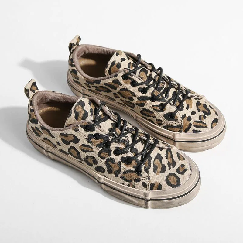 leopard flat sneakers