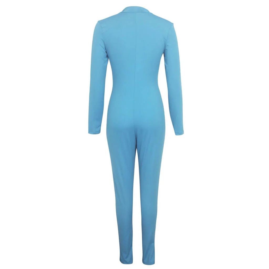 feitong sexy rompers womens jumpsuit V-Neck Belted Jumpsuit Party Club Playsuits Long Sleeve Jumpsuits Tight Overalls 9M3