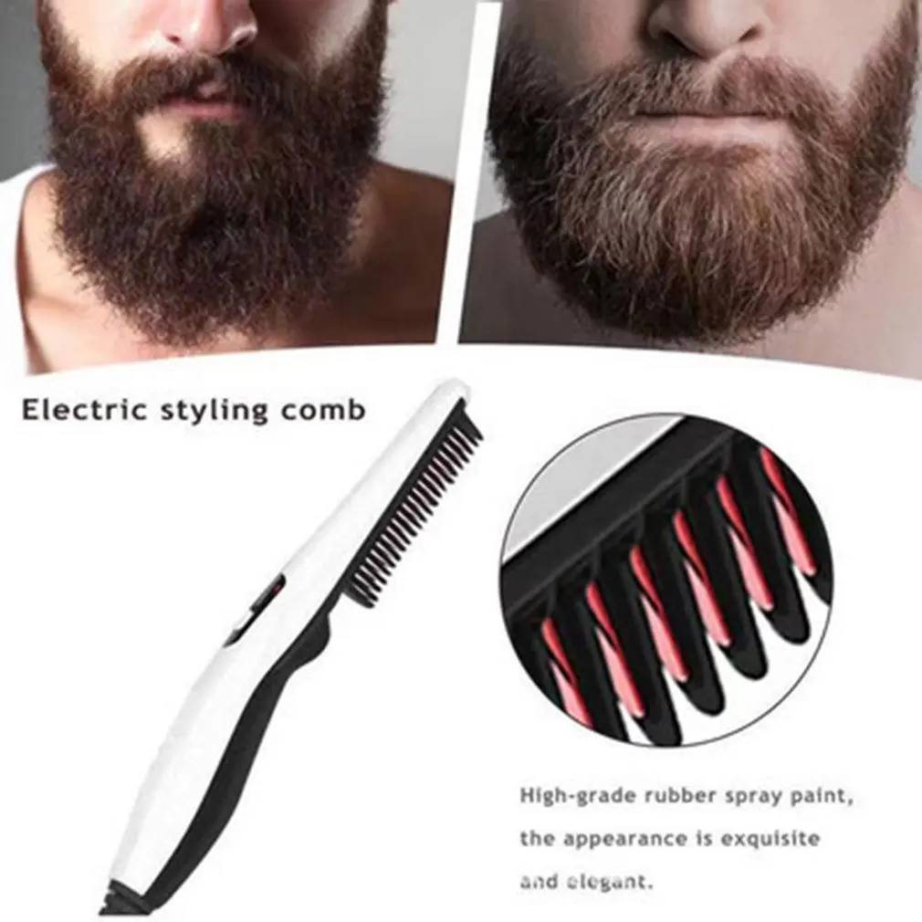 Мужская и женская электрическая расческа для укладки волос, прямая расческа, борода, рога, борода, расческа, профессиональная Мода