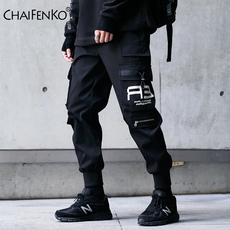 CHAIFENKO-pantalones Cargo de estilo Hip Hop hombre, ropa calle masculina informal, chándal con múltiples bolsillos, estilo Harem Harajuku, color negro - AliExpress Ropa de