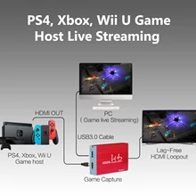 MiraBox USB 3,0 HD видео HDMI устройство захвата игр с HDMI выход Поддержка HDCP 1080P windows 7 8 Linux Youtube OBS Twitch для PS3