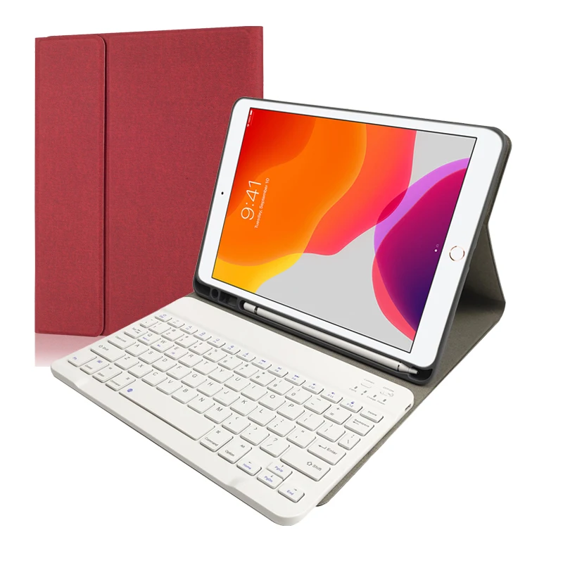 Для iPad 7го поколения A2200 A2198 A2232 10,2 дюймов чехол из искусственной кожи чехол с карандашом и беспроводной Bluetooth клавиатура + пленка