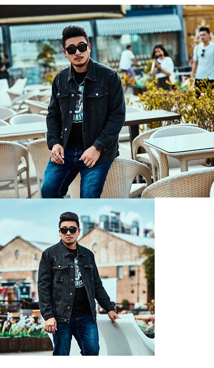Джинсовые куртки для мужчин s 6XL 5XL 4XL Плюс Размер джинсовая куртка для мужчин куртки для мужчин весна осень джинсовая одежда большого размера пальто для мужчин