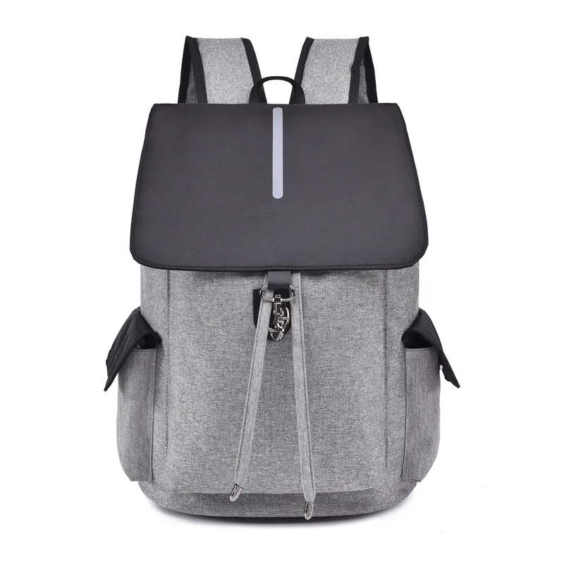 

Ougger Large Fashion Men's Travel Bags Notebook Backpack Gray Oxford Simple Literary Latest Model Multifunction Sport Bag