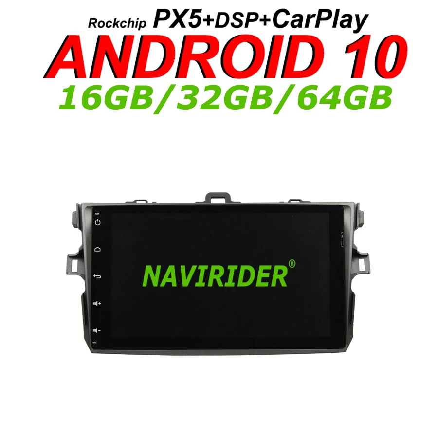 Navirider GPS навигация для Toyota COROLLA 2010 9 &quotПолный сенсорный экран автомобиля android 10 64 Гб