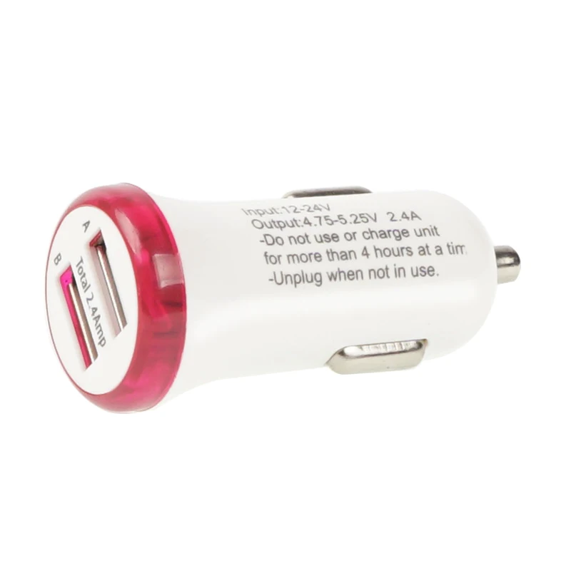4 шт./лот модель DualPort 2.4A USB Автомобильное зарядное устройство для сотового телефона PDA
