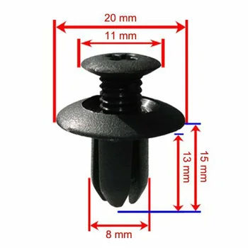 

For Mazda 6 2002-2006 Push Pin Clips Set Parts Accessories Black Rivet