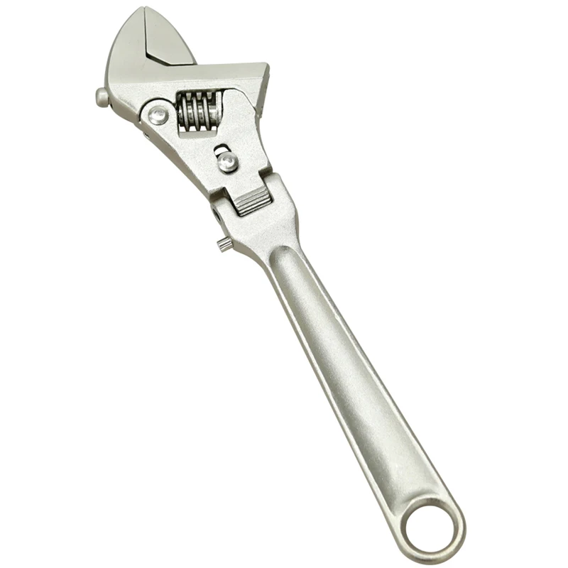 8 Inch Adjustable Ratchet Wrench Folding Handle Dual-Purpose Pipe Wrench Spanner Key Hand Tool