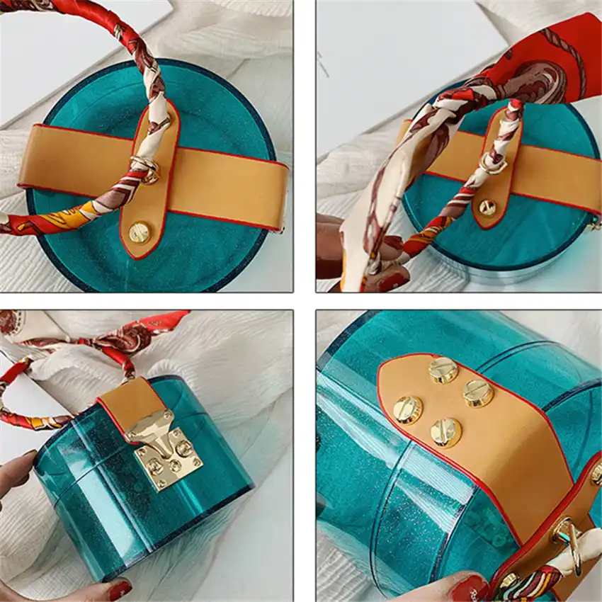 football shaped clear purse