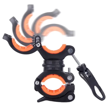 

Bycicle Rotating Light Double Holder Front Flashlight Lamp Pump Handlebar