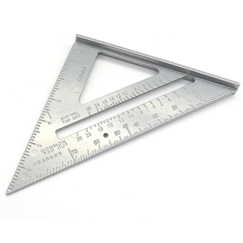 Горячая 7 дюймов алюминиевый сплав правый угол линейка треугольная измерительный деревообрабатывающий инструмент TI99 - Цвет: Белый