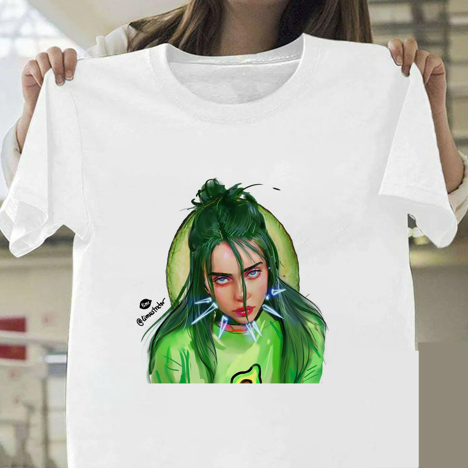 7 Billie Eilish Футболка Harajuku Fans белая хлопковая Мужская Camiseta Mujer Лидер продаж мужской эстетический Топ Футболка размера плюс уличная одежда крутая - Цвет: 7